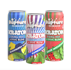 Rapture Focus Blend Kratom Infused 12oz Seltzer Single Drink (55MG)