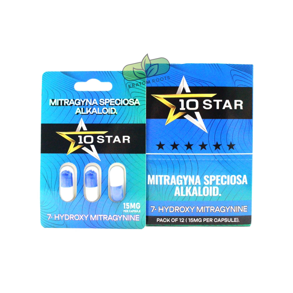 10Star - 7Hydroxy Mitragynine BLUE Capsules  (15MG)