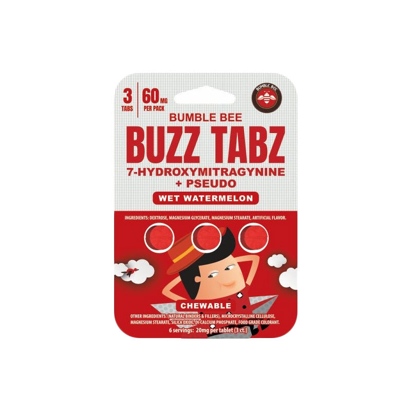 Bumble Bee Kratom Buzz Tabz Chewable 7 Hydroxy + Pseudo 3ct Tablets (20MG)