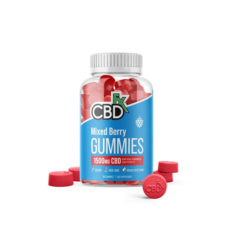 CBDfx Broad Spectrum CBD Infused Mixed Berries Gummies (1500MG)