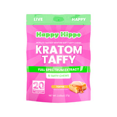 Happy Hippo Full Spectrum Kratom Infused Soft Taffy Chews 6CT (120MG)