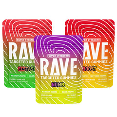 Rave Kratom Infused Targeted Super Strength 10CT Gummies (250MG)