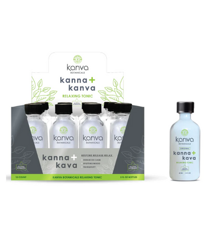 Kanva Botanicals - Relaxing Tonic 60ML * Kanna + KAVA * Kratom Liquid Bottle ( 2 oz / Display of 12 )
