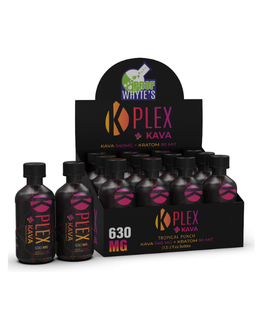 PROF WHYTE'S - K Plex Kava + Kratom Extract Liquid Shots  (630MG)