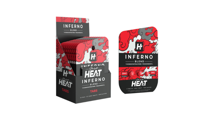 Straight Heat Kratom Inferno Blend 7 Hydroxy + Pseudo 3CTablets (25MG)