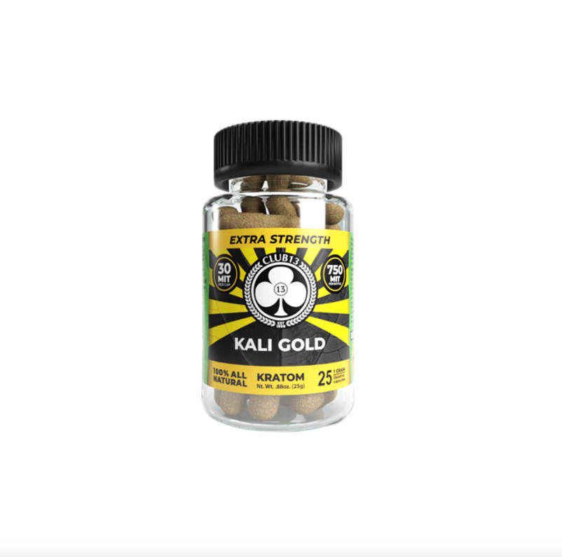 Club 13 Extra Strength Kratom Capsules 25CT Bottle (750MIT)