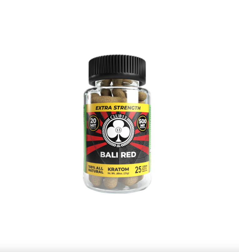 Club 13 Extra Strength Kratom Capsules 25CT Bottle (500MIT)