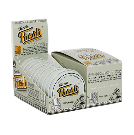 1836 Kratom Electric Fresh Kratom Infused MIT Mints Tins 21CT (315MG)