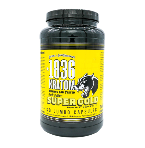 1836 Kratom Premium Jumbo Capsules Single Jar (1 KIlo)