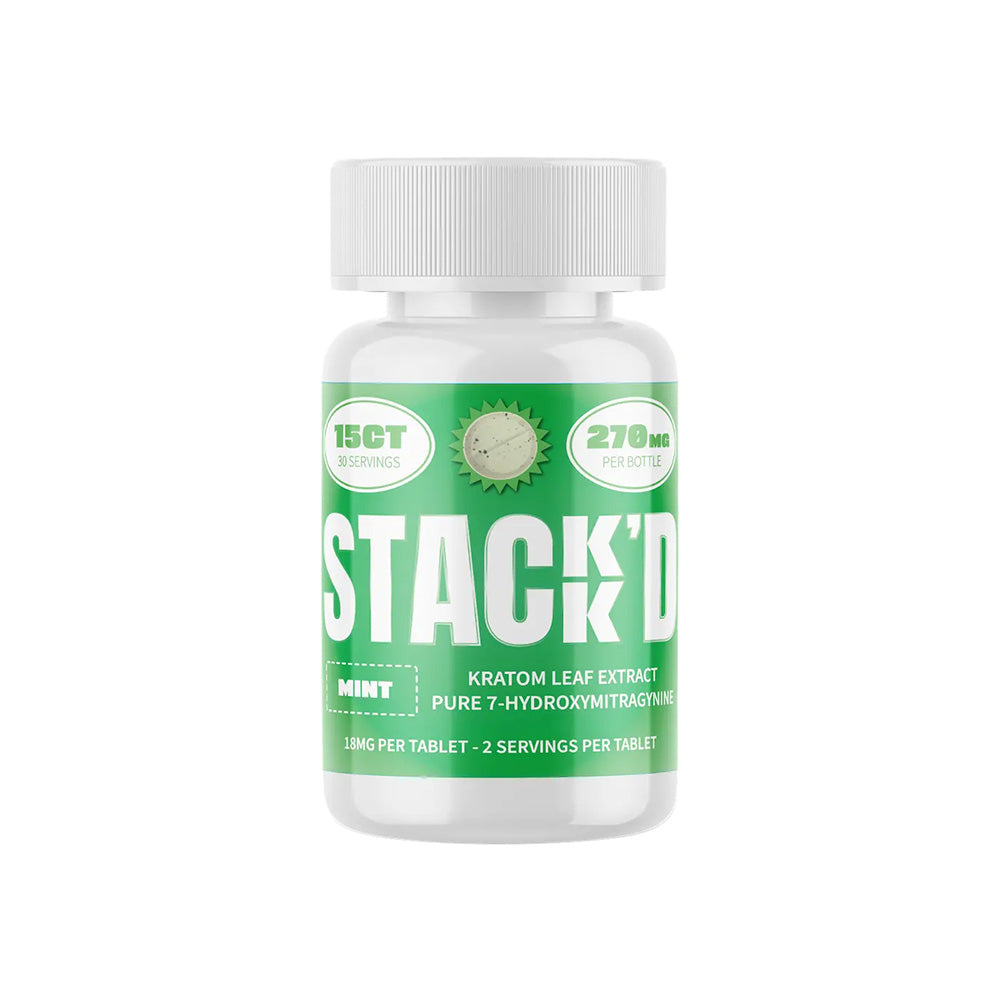 Stack'D Kratom Leaf Extract 7 Hydroxy Tablets 15CT Jar (18MG)