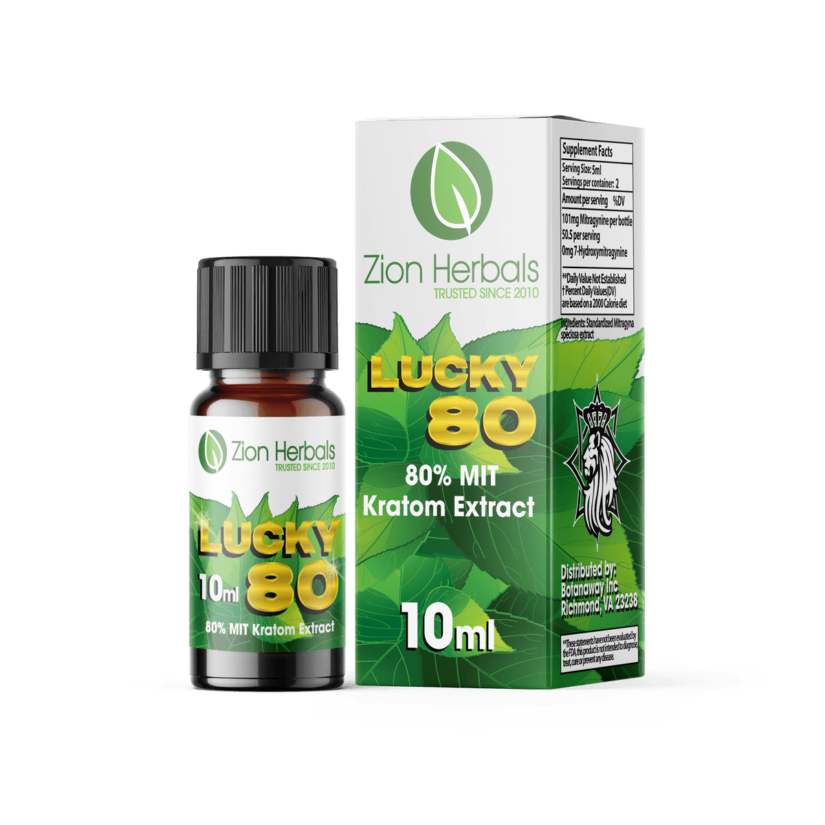 Zion Herbal LUCKY 80 15ml & 10ml Kratom Extract