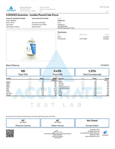 Cookies Hemp Derived CBD + CBG Focus Edition Gummies Single Bottle (1500MG)