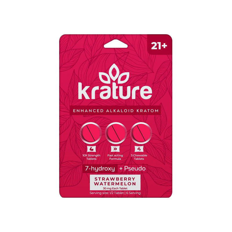 Krature 7 Hydroxy + Pseudo Enhanced Extra Strength Alkaloid Kratom Tablets 30MG