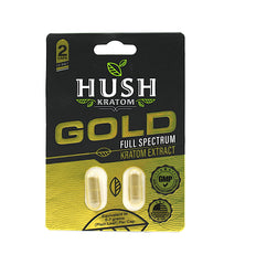 Hush- Gold Full Spectrum Kratom Extract Capsules ( 2CT, 3CT or 5CT)