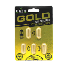 Hush- Gold Full Spectrum Kratom Extract Capsules ( 2CT, 3CT or 5CT)