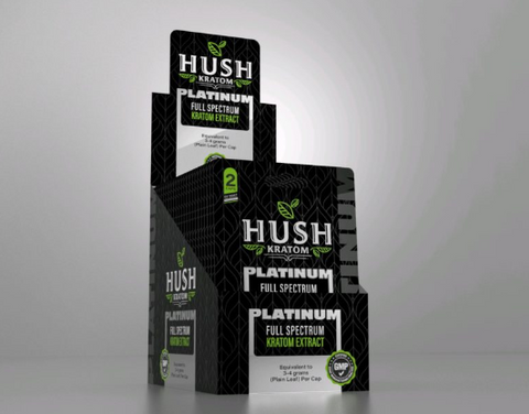 Hush- Platinum Full Spectrum Kratom Extract Capsules ( 2CT. per pack )
