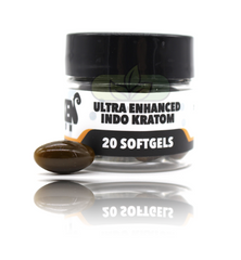 kraken Kratom Ultra Enhanced Indo Soft Gels (20 Sof Gel Per Mini Jar )